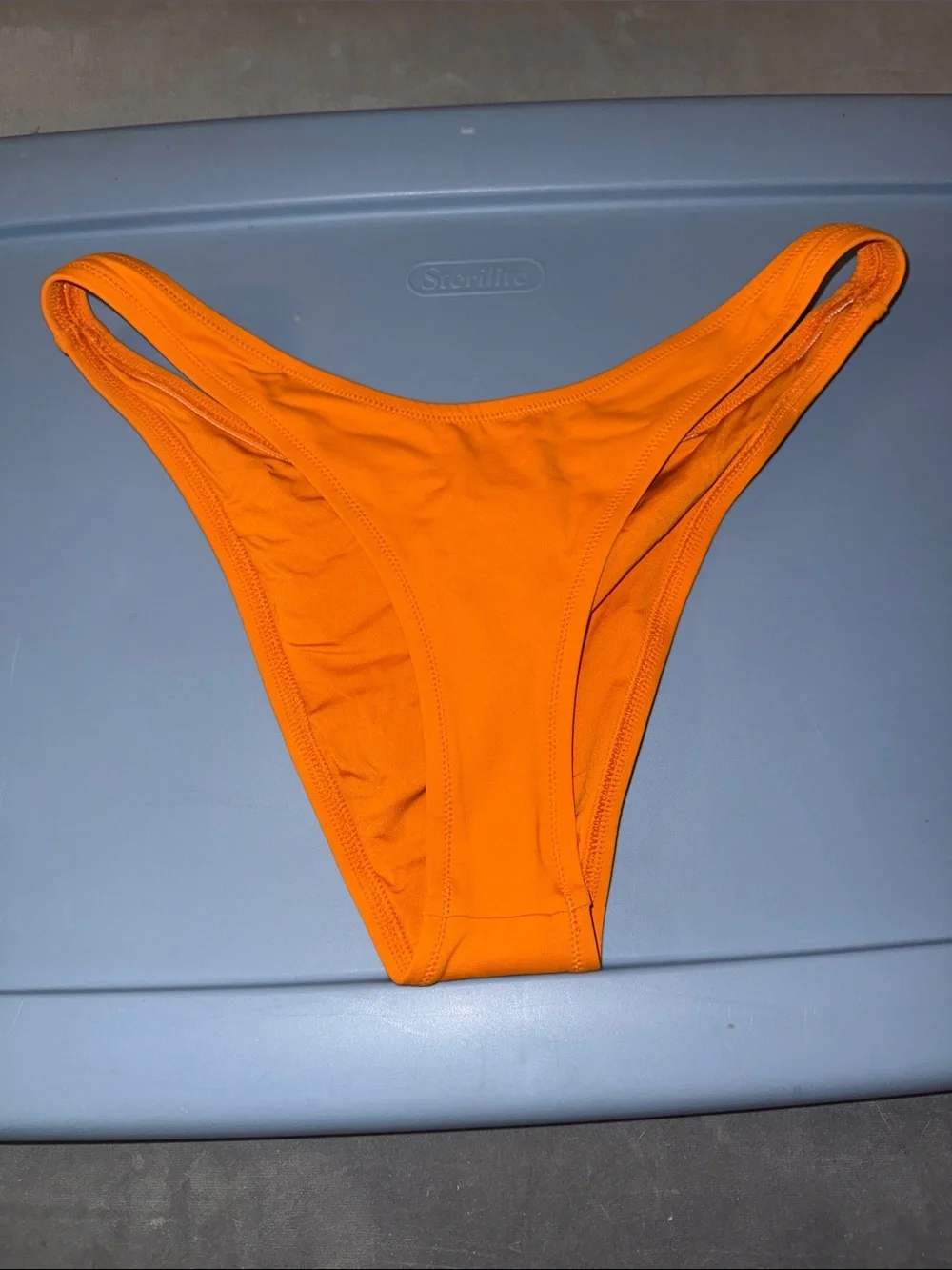 SKIMS SIGNATURE SWIM CHEEKY TANGA BIKINI BOTTOM TANGERINE SIZE SMALL